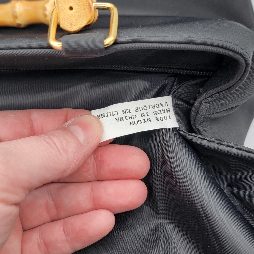 Black Tote Bag with Bamboo Handles #3064 - Picture 13 of 16